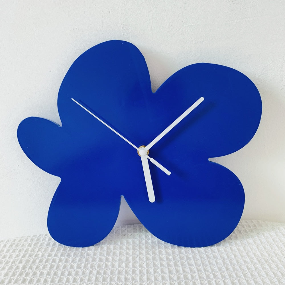 Blue Flower Wall Clock
