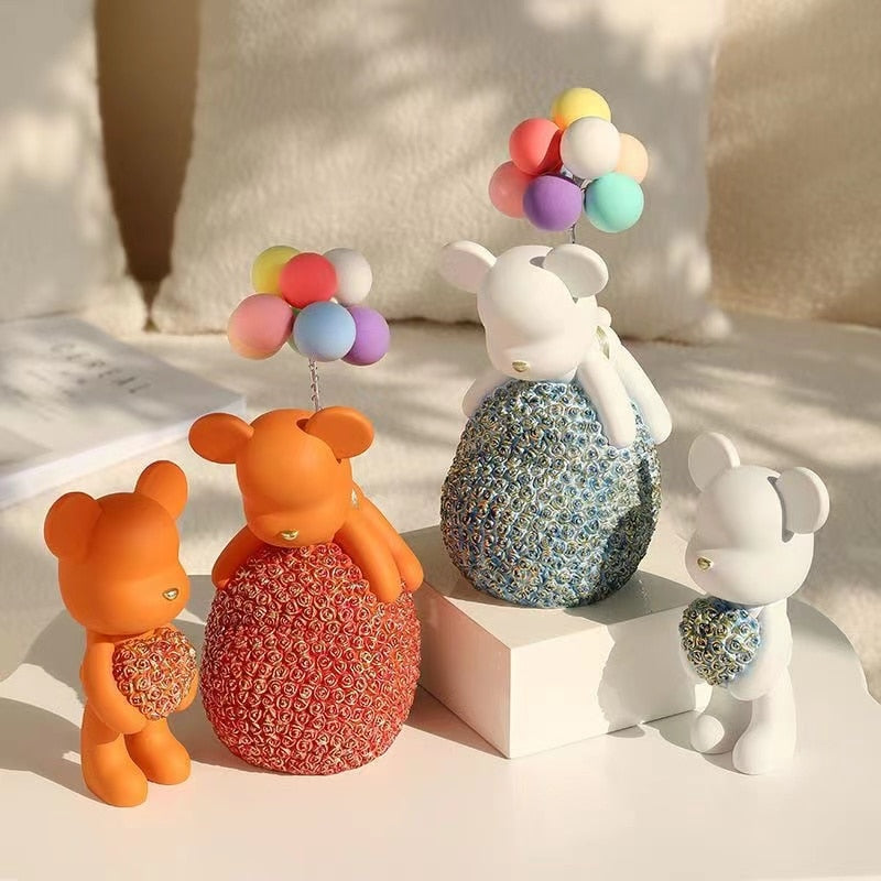 Nordic Rose Bear Figurine