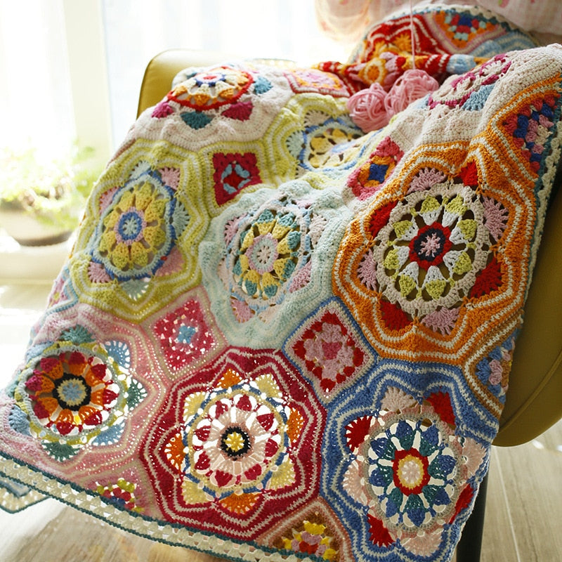 Hand Crocheted Flower Blanket