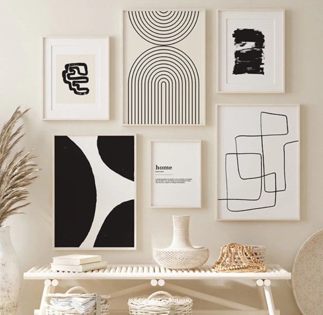 Black and White Abstract Wall Art