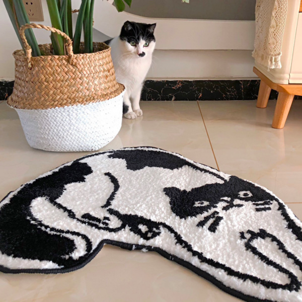 Hot pre-order] Semi-circular cat-shaped floor mat (3 types