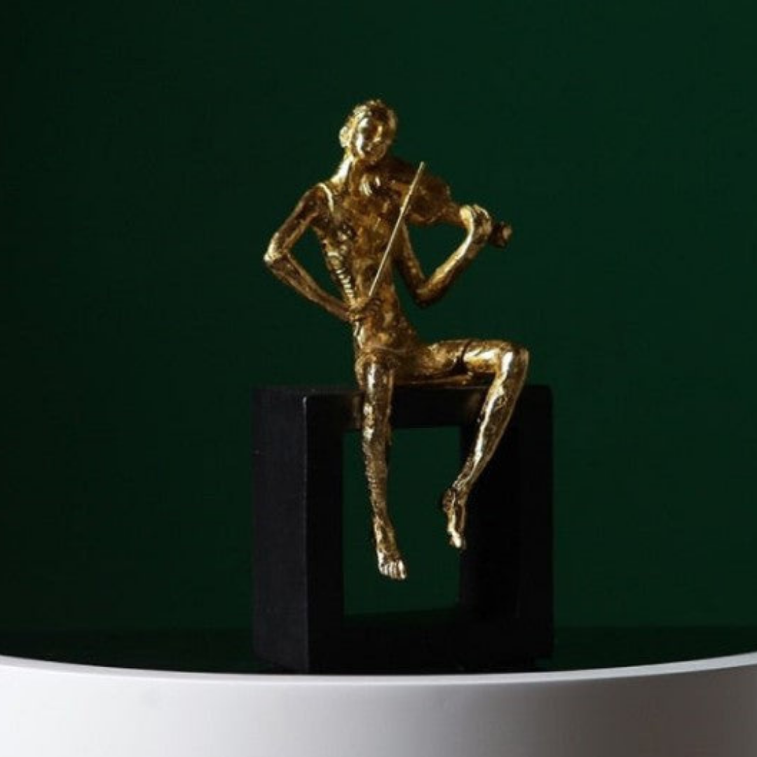 Gold Resin Musician Figurines