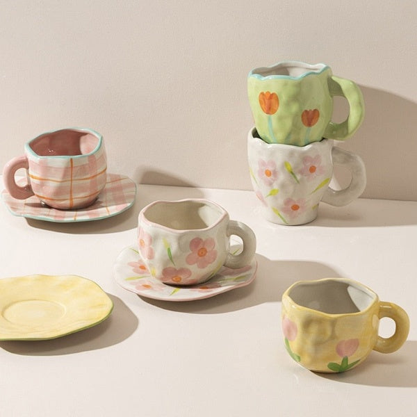 Ceramic Floral Coffee Cup