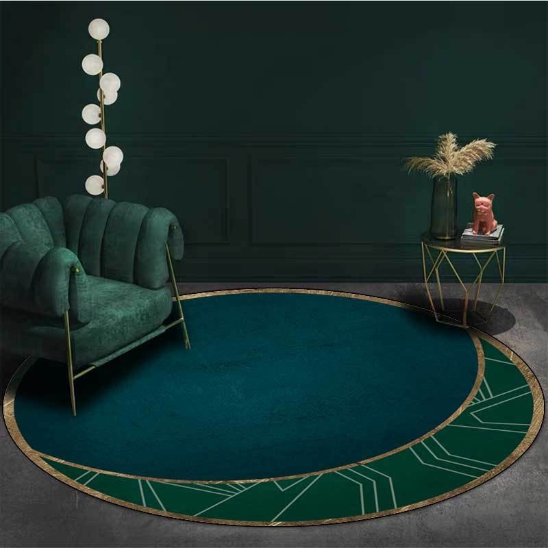Emerald Green Round Rug Ikorii