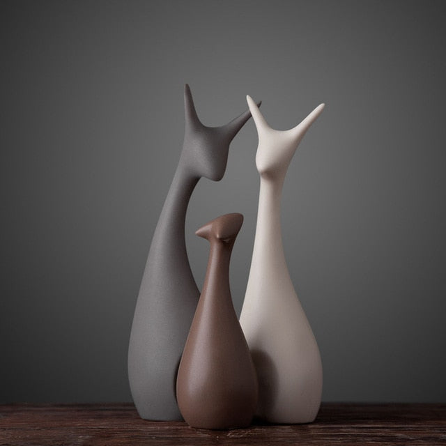 Minimalist Deer Family Figurines