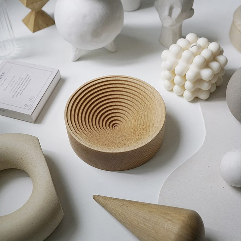 Round Spiral Wooden Tray