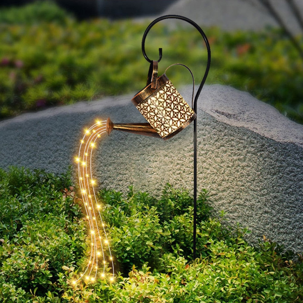 Solar Watering Can with Cascading Lights