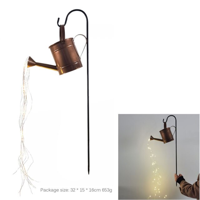 Solar Watering Can with Cascading Lights